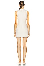 L'Academie by Marianna Dapheen Mini Dress in Light Beige, view 3, click to view large image.