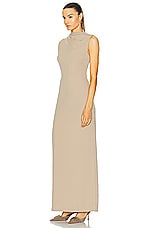 L'Academie by Marianna Ciana Maxi Dress in Beige, view 3, click to view large image.