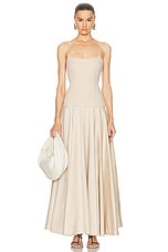 L'Academie by Marianna Laure Maxi Dress in Light Beige, view 1, click to view large image.