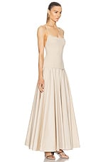 L'Academie by Marianna Laure Maxi Dress in Light Beige, view 2, click to view large image.