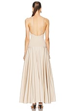 L'Academie by Marianna Laure Maxi Dress in Light Beige, view 3, click to view large image.