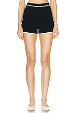 L'Academie by Marianna Lida Knit Shorts in Black, view 1, click to view large image.