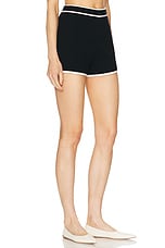 L'Academie by Marianna Lida Knit Shorts in Black, view 2, click to view large image.