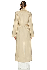 L'Academie by Marianna Ayisa Trench Coat in Light Khaki, view 4, click to view large image.