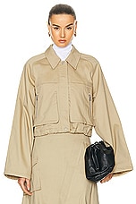 L'Academie by Marianna Noma Jacket in Light Khaki, view 2, click to view large image.