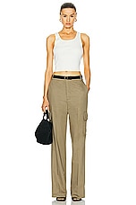 L'Academie by Marianna Bellamy Pant in Olive Green, view 4, click to view large image.