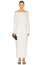 L'Academie by Marianna Katia Maxi Skirt in Ivory, view 4, click to view large image.