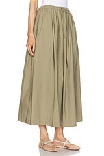 L'Academie by Marianna Simone Maxi Skirt in Olive, view 2, click to view large image.