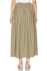 L'Academie by Marianna Simone Maxi Skirt in Olive, view 3, click to view large image.