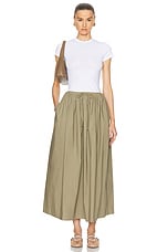 L'Academie by Marianna Simone Maxi Skirt in Olive, view 4, click to view large image.
