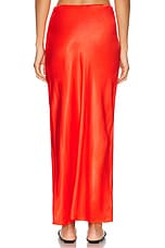 L'Academie by Marianna Noemie Midi Skirt in Red Orange, view 3, click to view large image.