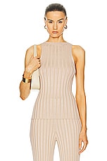 L'Academie by Marianna Sereph Rib Tank in Champagne, view 1, click to view large image.