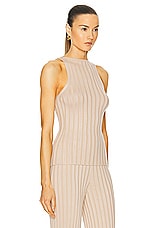 L'Academie by Marianna Sereph Rib Tank in Champagne, view 2, click to view large image.
