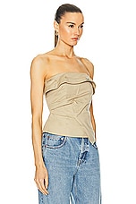 L'Academie by Marianna Noma Top in Light Khaki, view 2, click to view large image.