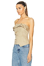 L'Academie by Marianna Noma Top in Light Khaki, view 3, click to view large image.