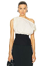 L'Academie by Marianna Matteah Top in Black & Ivory, view 1, click to view large image.