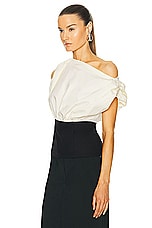 L'Academie by Marianna Matteah Top in Black & Ivory, view 3, click to view large image.