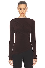 L'Academie by Marianna Tullah Top in Chocolate Brown | FWRD