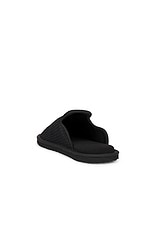 Lusso Cloud Draper Waffle Knit Slipper in Jet Black & Matte Black, view 3, click to view large image.