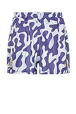 Lost Daze Camo Baggie Shorts in Blue & Light Blue, view 1, click to view large image.