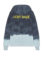 Lost Daze Retro Hoodie in Vintage Black & Blue, view 2, click to view large image.