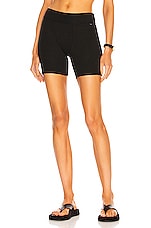 LE BUNS Taylor Organic Ribbed Cotton Short in Noir, view 1, click to view large image.