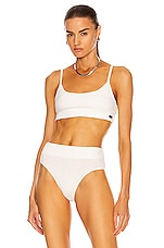 LE BUNS Isla Organic Cotton Bralette in Ivory, view 1, click to view large image.