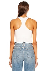 LE BUNS Luna Organic Ribbed Cotton Crop Top in Ivory, view 4, click to view large image.