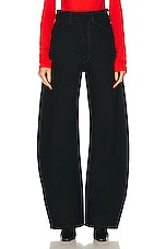 Lemaire High Waisted Curved Pant in Black, view 1, click to view large image.