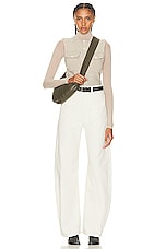 Lemaire High Waisted Curved Pant in Clay White, view 4, click to view large image.