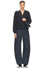 Lemaire High Waisted Curved Leg in Denim Indigo, view 5, click to view large image.