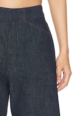 Lemaire High Waisted Curved Leg in Denim Indigo, view 6, click to view large image.