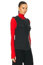 Lemaire Sleeveless Fitted Cardigan in Penguin, view 2, click to view large image.