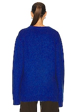 Lemaire Brushed Sweater in Electric Blue, view 3, click to view large image.
