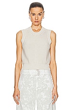 Lemaire Sleeveless Cropped Sweater in Mastic, view 1, click to view large image.