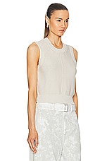Lemaire Sleeveless Cropped Sweater in Mastic, view 2, click to view large image.