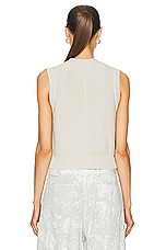 Lemaire Sleeveless Cropped Sweater in Mastic, view 3, click to view large image.