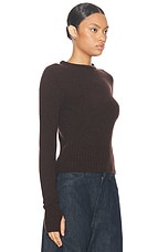 Lemaire Fitted Sweater in Dark Acajou Melange, view 2, click to view large image.