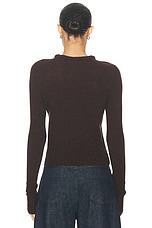 Lemaire Fitted Sweater in Dark Acajou Melange, view 3, click to view large image.