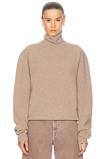 Lemaire Turtleneck Sweater in Latte Coffee, view 1, click to view large image.