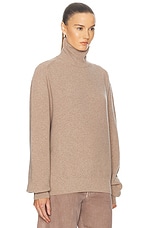 Lemaire Turtleneck Sweater in Latte Coffee, view 2, click to view large image.