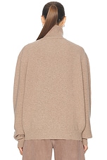 Lemaire Turtleneck Sweater in Latte Coffee, view 3, click to view large image.