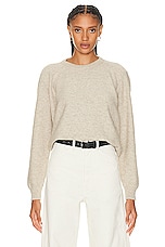 Lemaire Tilted Crew Neck Jumper in Chalk, view 1, click to view large image.