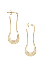 Lemaire Short Drop Earrings in Light Gold, view 2, click to view large image.