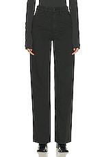 Lemaire High Waisted Straight Pant in Midnight Green, view 1, click to view large image.