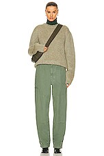 Lemaire Military Pant in Hedge Green, view 4, click to view large image.
