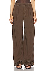 Lemaire Wide Leg Pant in Dark Tobacco, view 1, click to view large image.