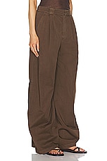 Lemaire Wide Leg Pant in Dark Tobacco, view 2, click to view large image.