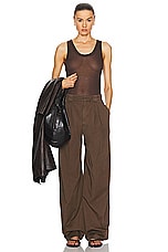 Lemaire Wide Leg Pant in Dark Tobacco, view 4, click to view large image.