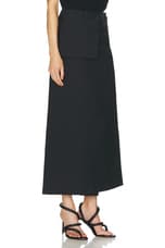Lemaire Long Wrap Skirt in Black, view 2, click to view large image.